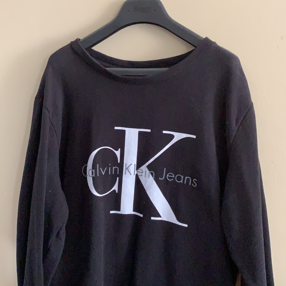 Calvin Klein Black Crewneck Logo Sweatshirt